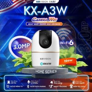 Camera IP WiFi 3.0MP Kbvision, Full HD 1296p, Auto Tracking, Privacy Mode, WiFi 6, đàm thoại 2 chiều, quan sát ban đêm, nhận diện chuyển động thông minh