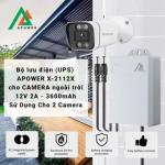 Apower X-2112X Bộ Lưu Điện Mini 12V 2A, Pin 3600mAh, Tự Động Chuyển Mạch Nguồn, Cung Cấp Điện Liên Tục 7 Giờ, Tương Thích Mọi Camera, Ổn Định, An Toàn, Hiệu Suất Cao