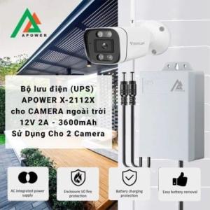 Apower X-2112X Bộ Lưu Điện Mini 12V 2A, Pin 3600mAh, Tự Động Chuyển Mạch Nguồn, Cung Cấp Điện Liên Tục 7 Giờ, Tương Thích Mọi Camera, Ổn Định, An Toàn, Hiệu Suất Cao