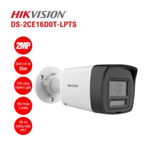 Hikvision DS-2CE16D0T-LPTS 2MP Camera An Ninh, Quan Sát Màu Ban Đêm, Smart HybridLight, Hỗ Trợ AHD/TVI/CVI