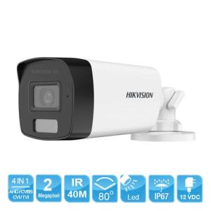 Camera Hikvision DS-2CE17D0T-EXLF 2MP, công nghệ Dual Light kết hợp LED trắng và IR, hình ảnh Full HD sắc nét, chống ngược sáng DWDR, góc quan sát 3.6mm, chống nước IP67