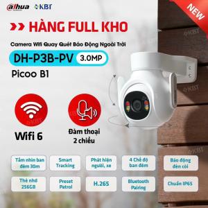 DH P3B PV Camera WiFi Dahua Picoo B1 3MP, Quay Quét 360° Pan/Tilt, Ánh Sáng Trắng & IR 30m, AI Nhận Diện Người & Xe, Báo Động, Nén H.265+, IP66 – An Ninh Gia Đình Tối Ưu