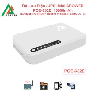 PIN DỰ PHÒNG KHÔNG GIAN NHỎ, SỨC MẠNH LỚN – APOWER POE-632E UPS DC 10 000 mAh, hỗ trợ 5V/9V/12V & PoE 15V/24V, thiết kế mini, lý tưởng cho camera wifi, hệ thống an ninh